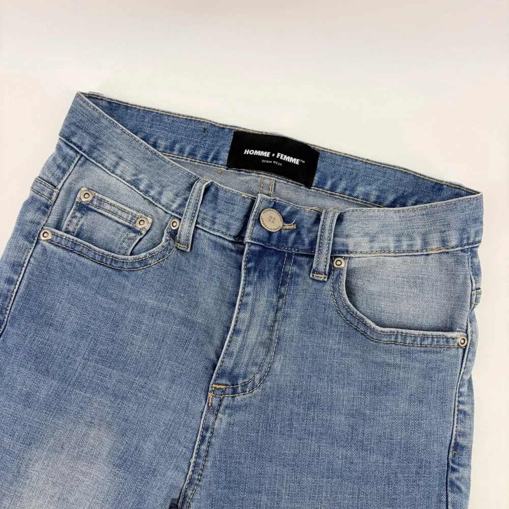 Homme +‎ Femme Light Wash Skinny Jeans Size 26 Blue Denim Stretch Streetwear